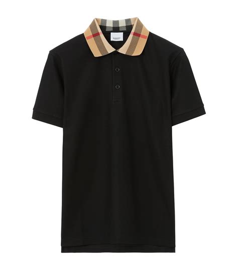 blue burberry collared shirt|check collar polo shirt Burberry.